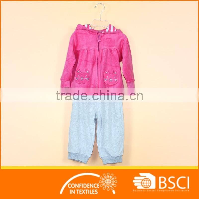 Baby Girl Clothing 2pcs Set full open with zipper