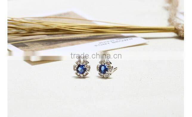 Exquisite Cheap beautiful flower 925 sterling silver earring with AAA CZ stone