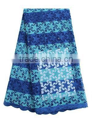 Bestway Royal Blue Fancy Lace Borders FL0189 French Net Lace With Stones 2016