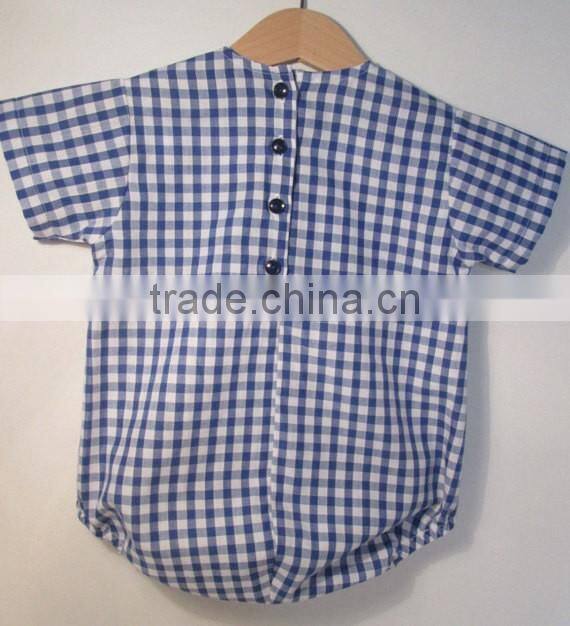OEM service wholesale short sleeve printed plaid custom clothing romper pictures of types of korean toddler clothes