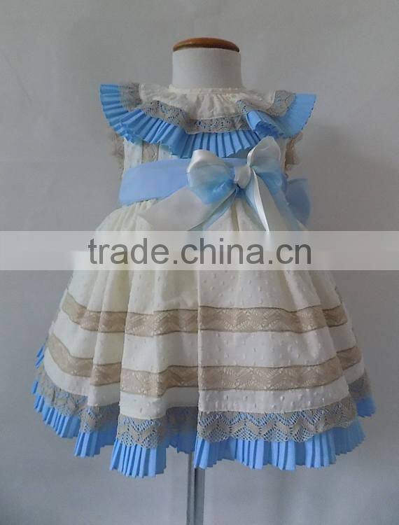 New Design Swiss Dots With Cape Collar Baby Girls Clothes Dress