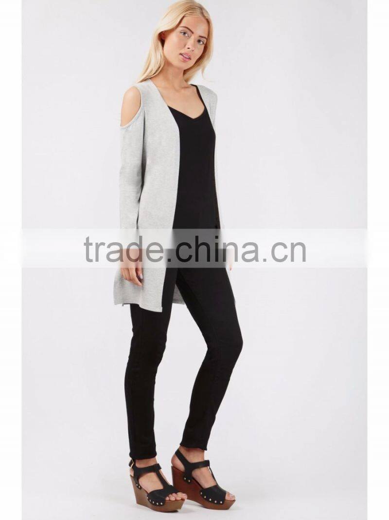 Cold Shoulder Draped Sexy Knitwear Custom Knitted Sweaters China Supplier