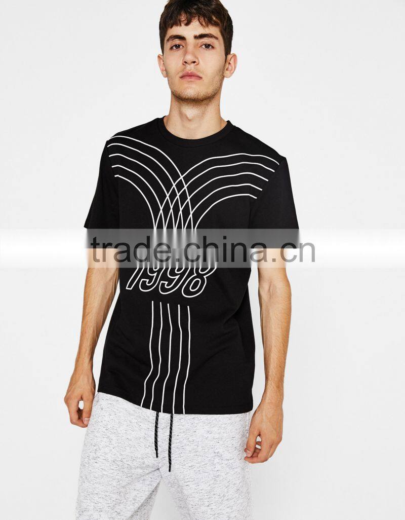 Stylish Casual Athletic Pattern Mens Tshirts Sports Graphic Printed T Shirt With Slogan Customizable Polyester Cotton Tee