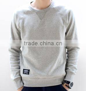 customized design wholesale mens plain comfort warm crewneck pullover fleece CVC80/20 cheaper hoodies/sweatshirt