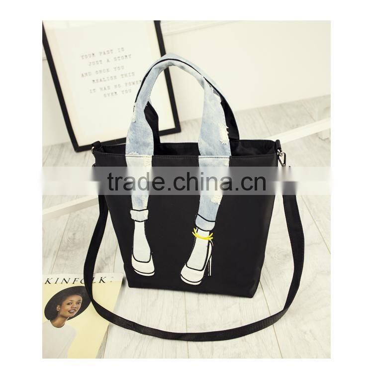 Fashion Women Shoulder Bag Quality Denim Lovely Leg Pack Tote Bag Handbag Ladies