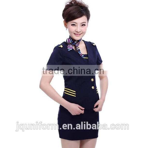 2016 new design Airline uniforms workwears for airline stewardess OEM and ODM uniforms