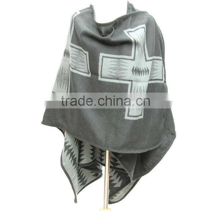 Oversized Cross Dual-use Warm Shawl