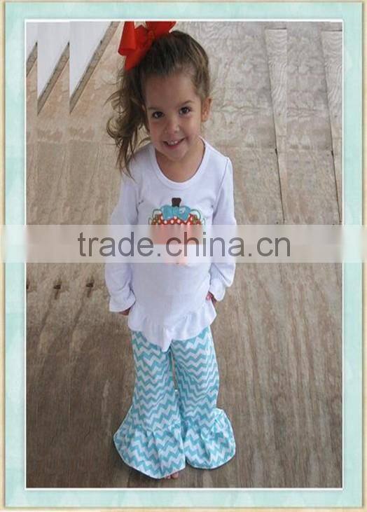 Baby Girl 2017 new product private custom Pumpkin Shirt Ruffle Pants Fall Boutique outfit Long set Kids clothes