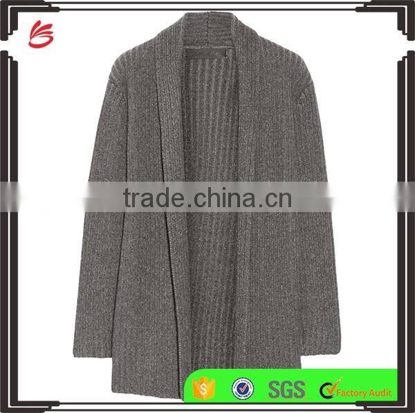 Ladies 2017 new style classic design Ribbed long Knitted Sweater cashmere oversized cardigan