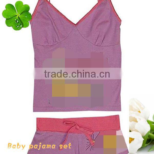 2014 new fashion Lady girls casual summer cotton pajamas set