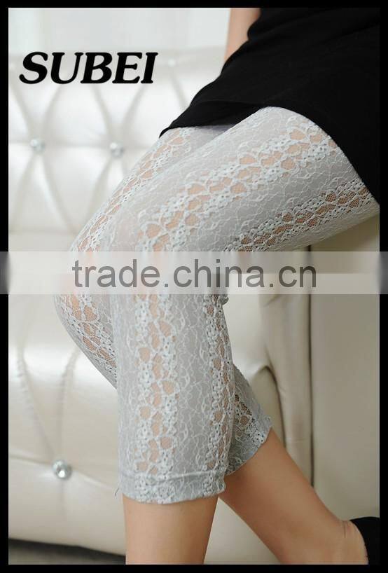 Sexy japanese design women shorter lace black compression tights lady pants