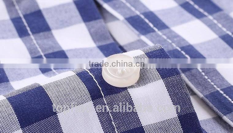 Latest custom plaid short sleeve Men's shirt