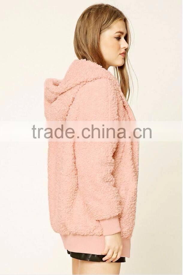 Guangzhou Shandao OEM High Quality Design Winter Women Long Sleeve Pink Shearling Real Mink Fur Coat