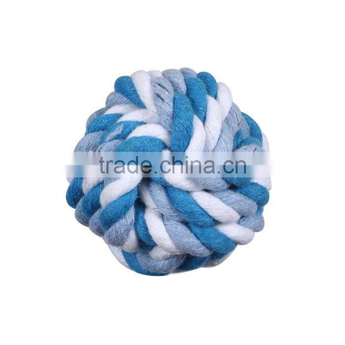 Cotton Pet Products Chew Molar Knot Toy Durable Ball Blue