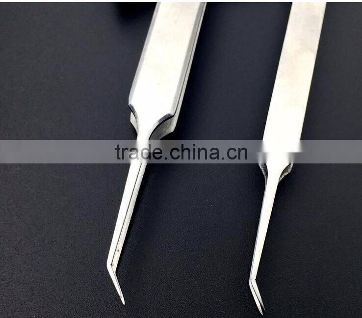 Curved acne clip tweezer extractor needle blackhead Comedones Whitehead remover