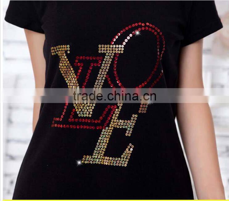 Fashion iron on letters wholesale for t shirt high quality
