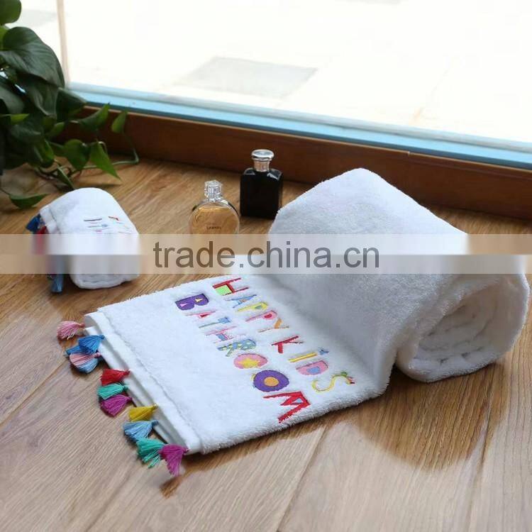 Gift set promotional cotton towel with tassle luxury gift set