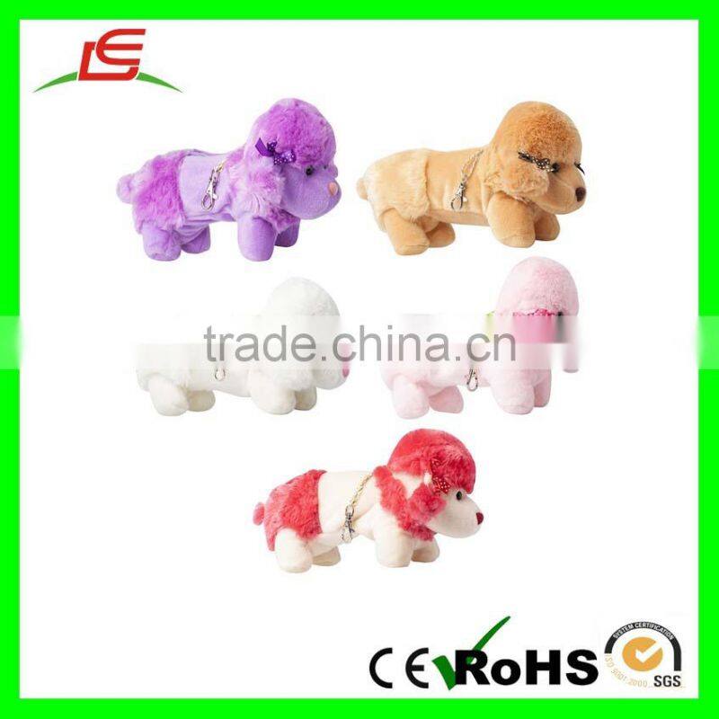 E302 Poodle Fluffy Animal Pen Holder Plush Dog Pencil Case