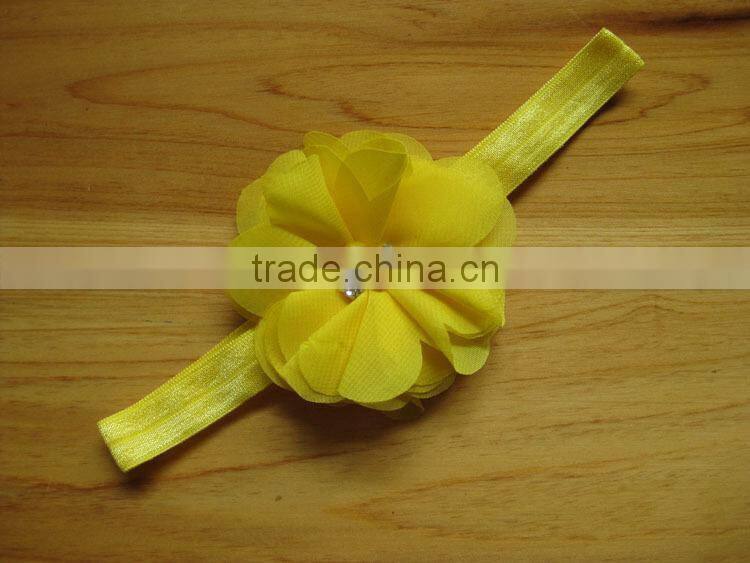 Factory Price Hot Sale ribbon flower cute plain baby headbands kid hair accessory