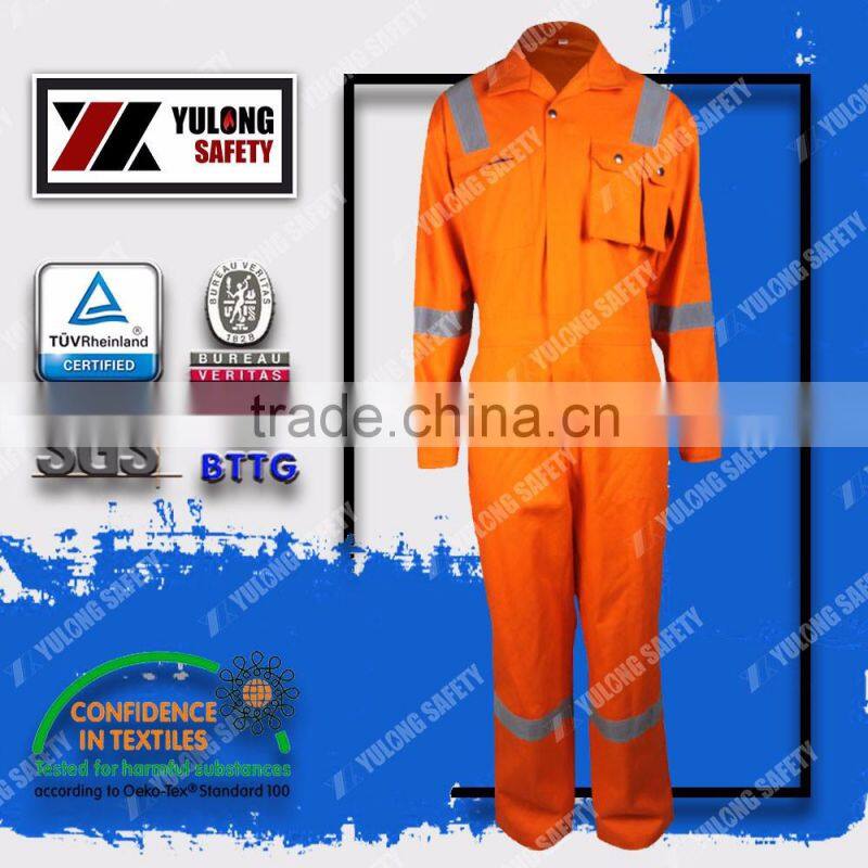 OEM service high tear strength protective fireproof treatment EN11612 certificate 100%cotton fire retardant workwear