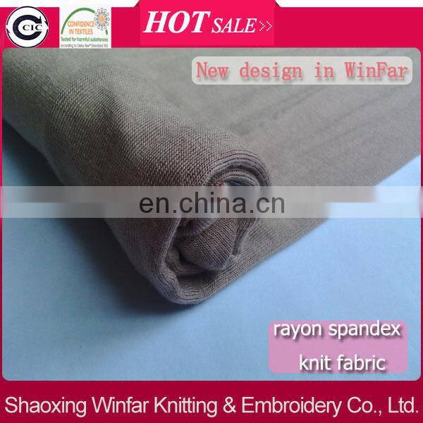 Winfar textile knit dyed stretch viscose jersey / spandex rayon fabric factories