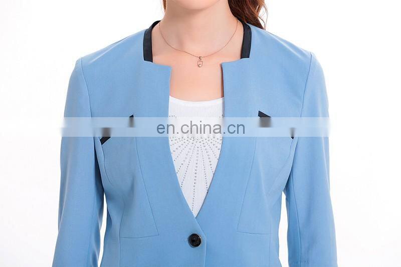 color combination three quater sleeve ladies suit fashion design with skirt