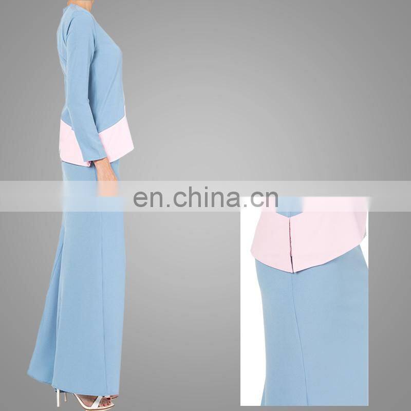 2017 OEM Service Baju Kurung Kaftan Latest Berqa Designs Muslim Ladies Abaya Modern Long Sleeve Paillette Malaysia Clothing