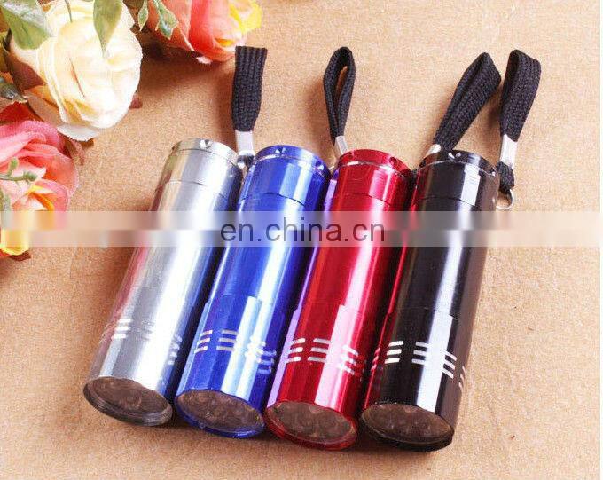 Wholesale torch light with keychain, cheap torch 9 led lights, flash hunting torch for outdoors