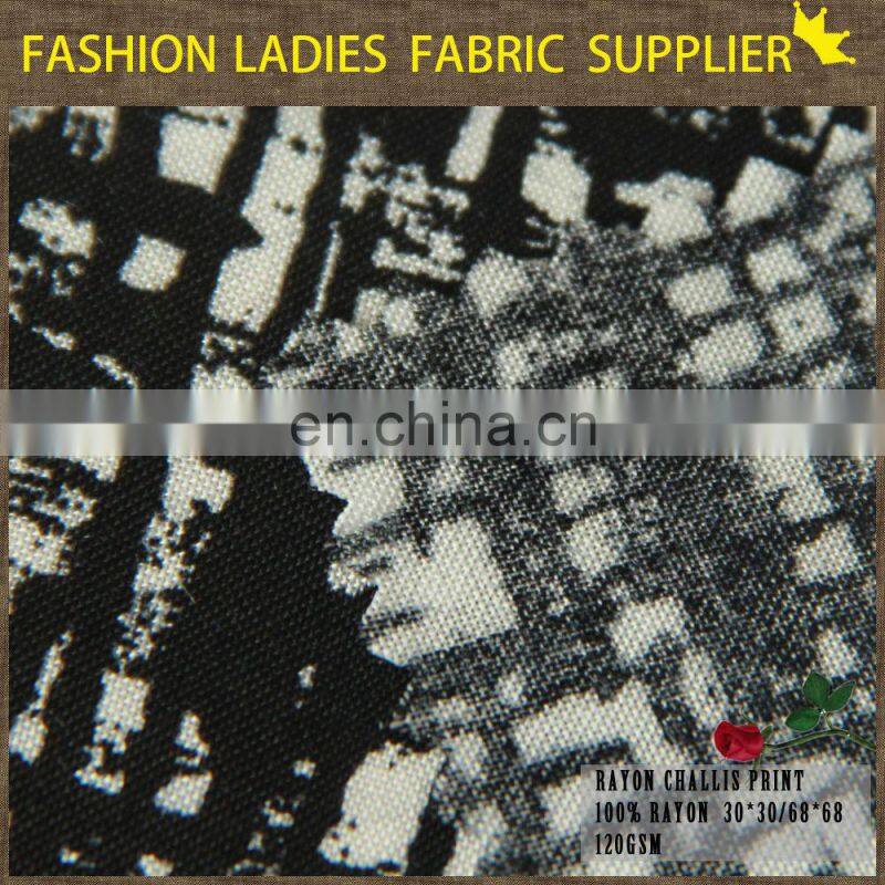 casual design suppliers pajamas making fabric rayon printed challis fabric