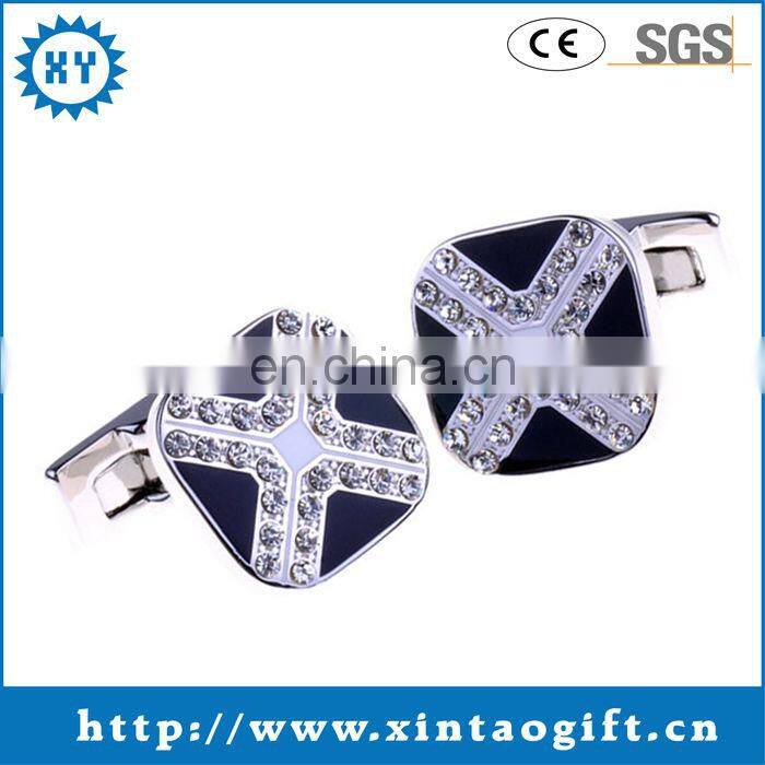 Copper diamond wholesale souvenir cufflink manufacturer