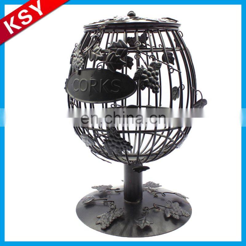 Fashionable Professional Manufacturer Glass Stand Metal Cage Candle Holder