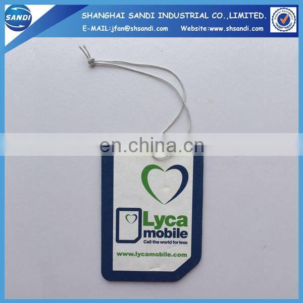 Promotional custom hanging auto air freshener with printing