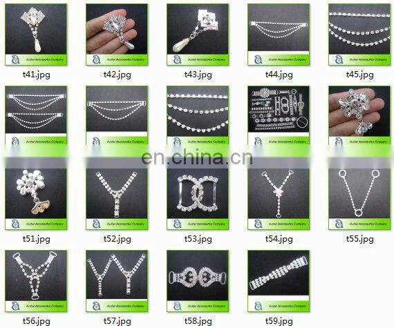 diamante bikini connector with Crystal AB stone & gold base for swimwear