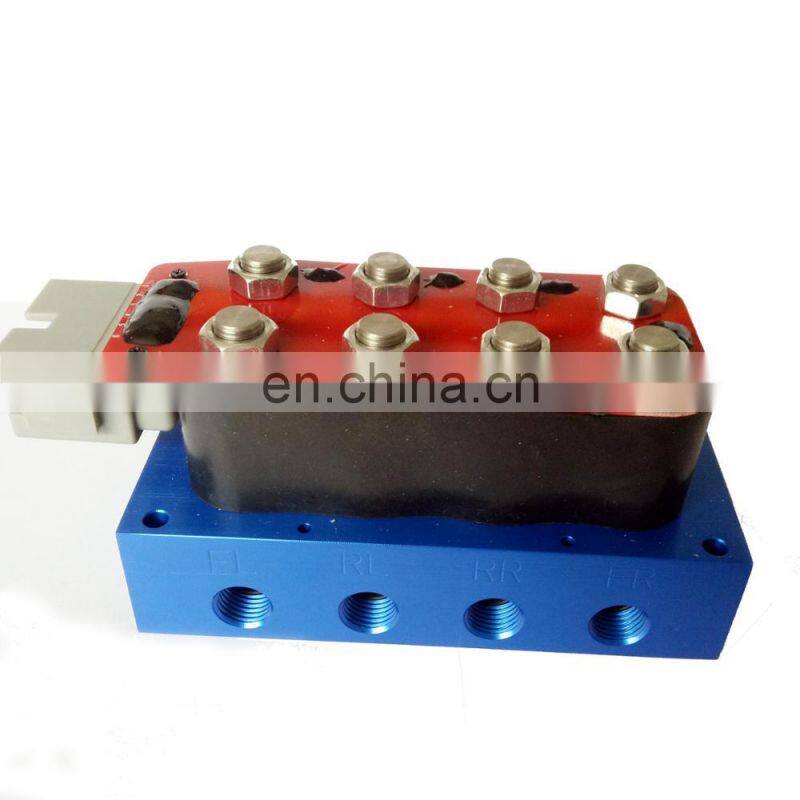 Eight connected solenoid valve group of pneumatic suspension system for automobile