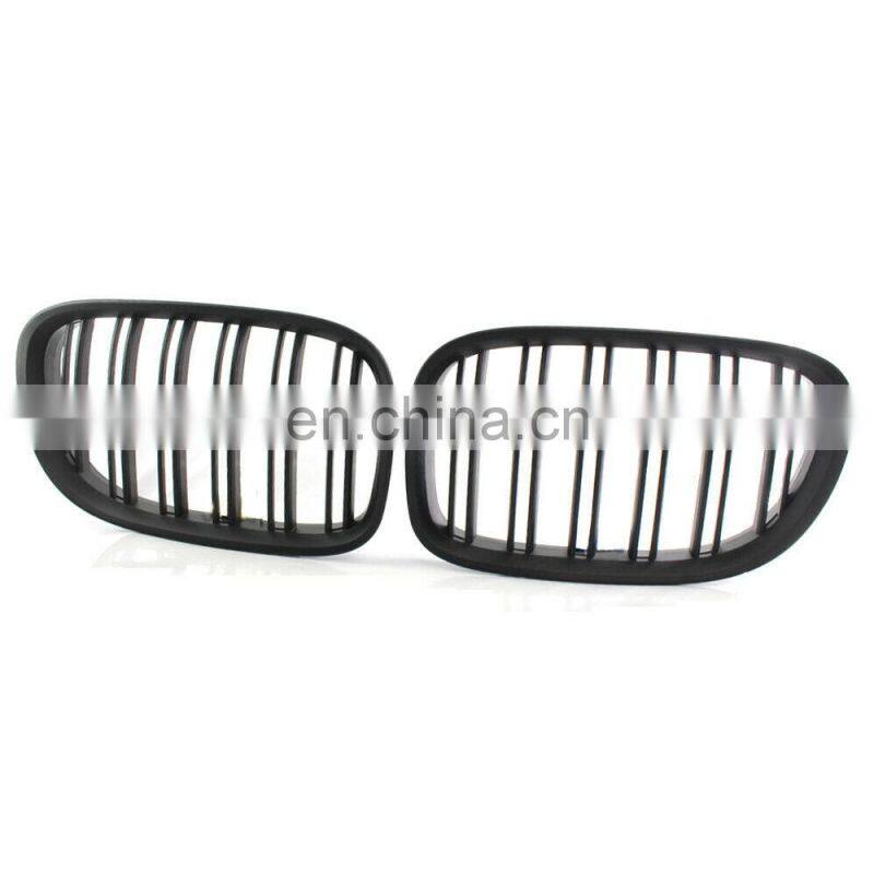 1 Pair Matte black Double Slat Line Front Grille Kidney grill for BMW 5 Series F10 F11 F18 2010-2016