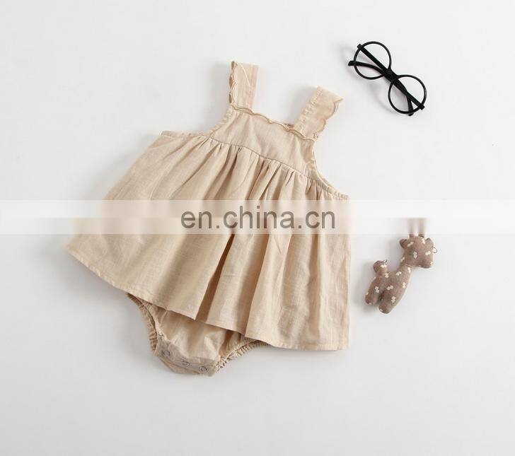 Lovely Summer Hot Sale Slip Dress Romper One Piece Baby Girl Cotton Romper