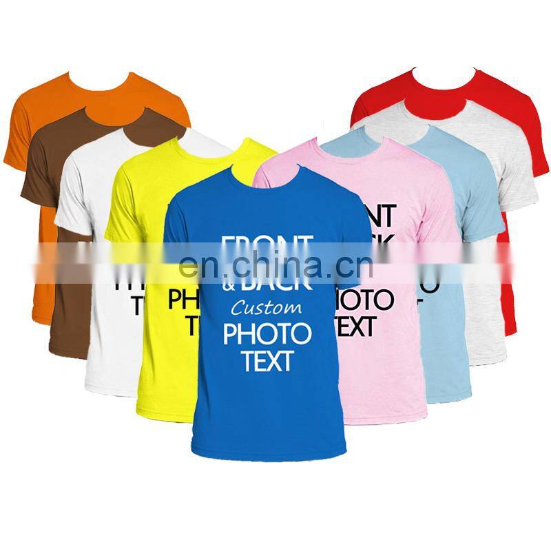 Wholesale Custom Printed Embroidery Logo Unisex Mens Womens pink plain crew neck t-shirts
