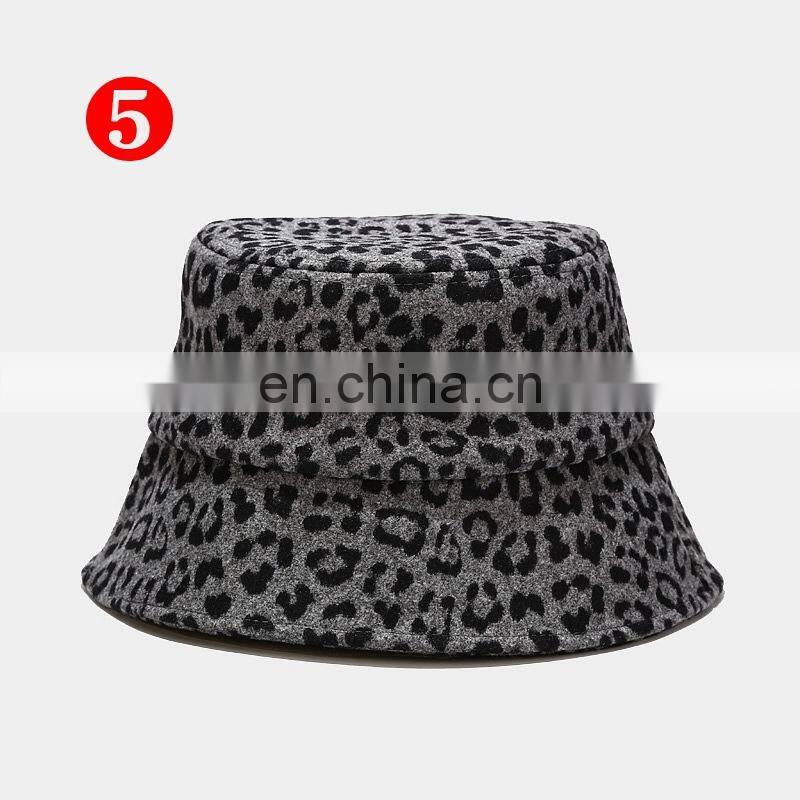 Autumn Winter Unisex Bucket Hats Wool caps Cow leopard zebra design Sunscreen Men Women Sunbonnet Fedoras Fisherman hats