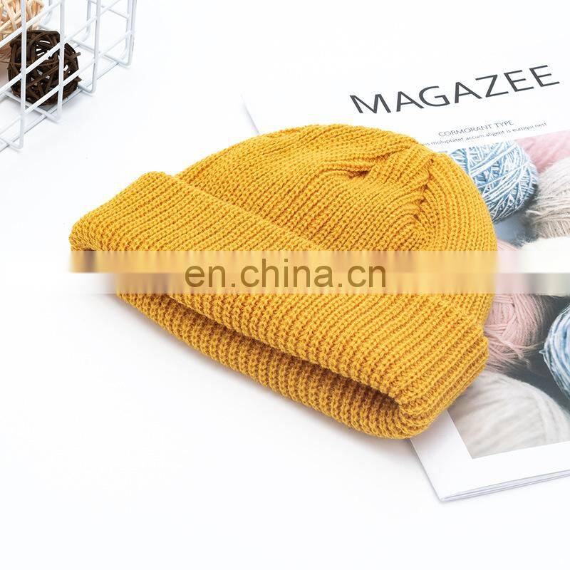 Adult Winter Warm Beanies Casual Short Thread Hip Hop Hat Men Beanie Female Girl Knitted Beanie Ribbed Skullcap Elastic Hats