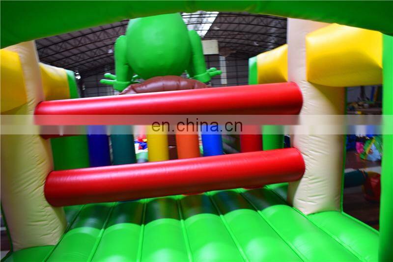 Kids outdoor frog theme inflatable bounce obstacle course for sale