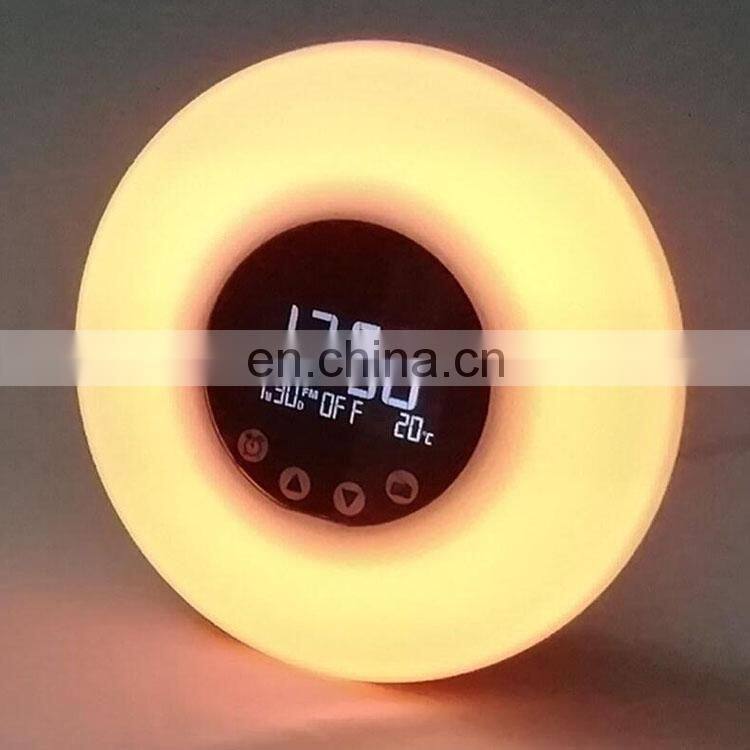 Remote control USB sunlight Wake Up FM Radio And Snooze Function Smart LED Alarm Desk & Table Clocks