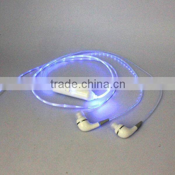 New design ! luminous earphone headset with remote control and mic
