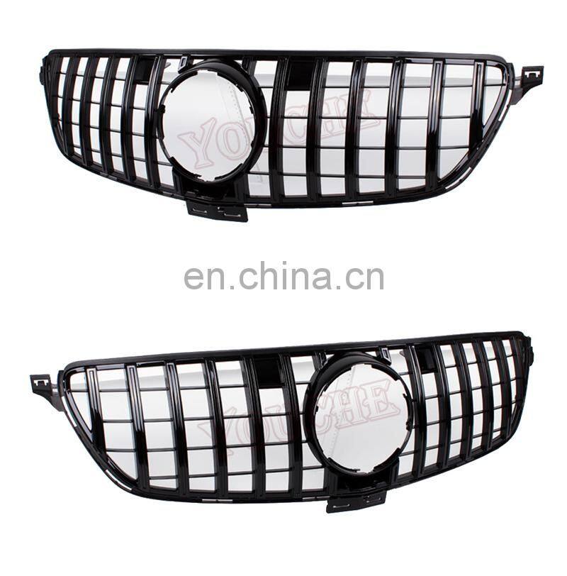 GT style ABS front grille mesh hood for Mercedes Benz GLE class W166 4 door SUV 2016-2019