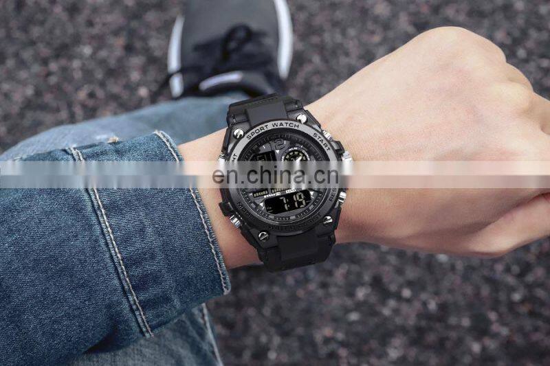 Sanda 739 Analog Digital Backlight Watches Mens Waterproof Analog Quartz Unique Army Green Gents Sport Wrist Watch For Boys