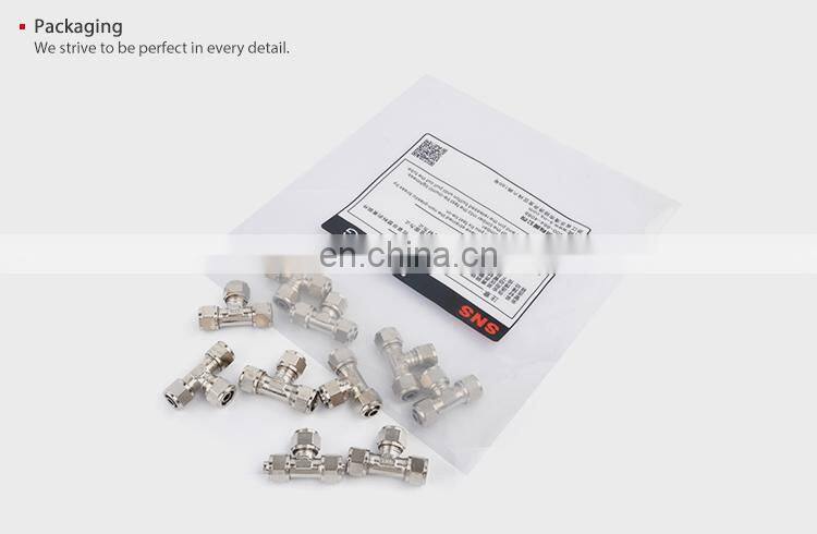 SNS KLE Series pneumatic two touch rapid brass tee 3 way air fitting