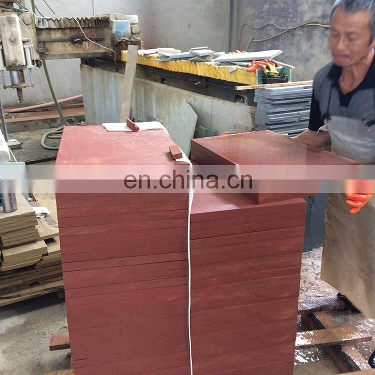 Factory Sale Xinfengrui Customized cut to Size Cheap grooved surface Wholesale non-slip stair steps Red Sandstone Paving stone