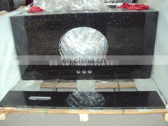 Granite prefab double sink vanity top