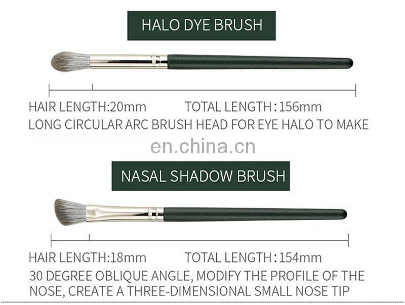 High Quality Green Makeup Brushes Custom Logo 14pcs  Make Up Brush Set Cosmetic kit