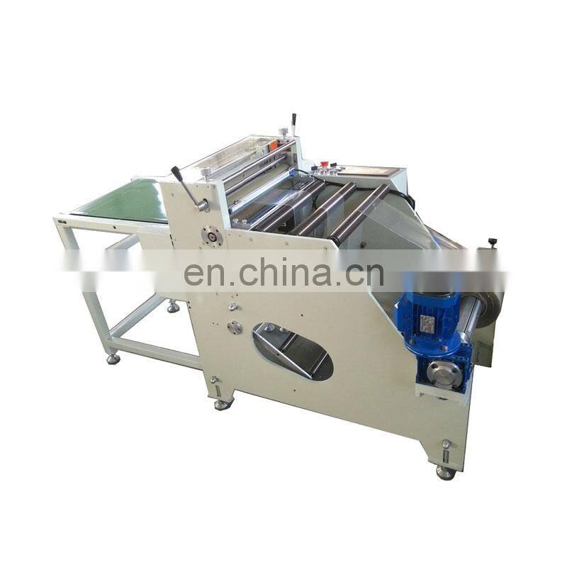 Plastic PE PP PET PVC OPP Film Paper Roll to Sheet Cutting Machine with Conveyor Belt and Static Eliminator