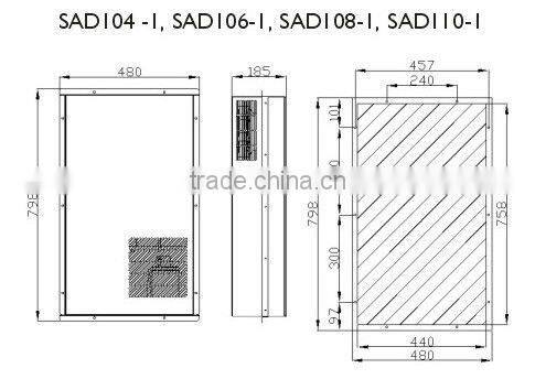 1000W factory price Door mount premier panel electric cabinet air conditioner